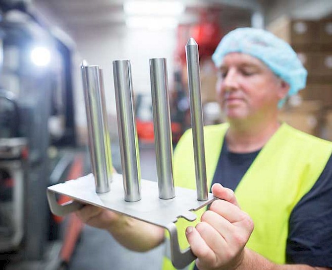 Ablauf der Reinigungsanlage für Lebensmittelrohware